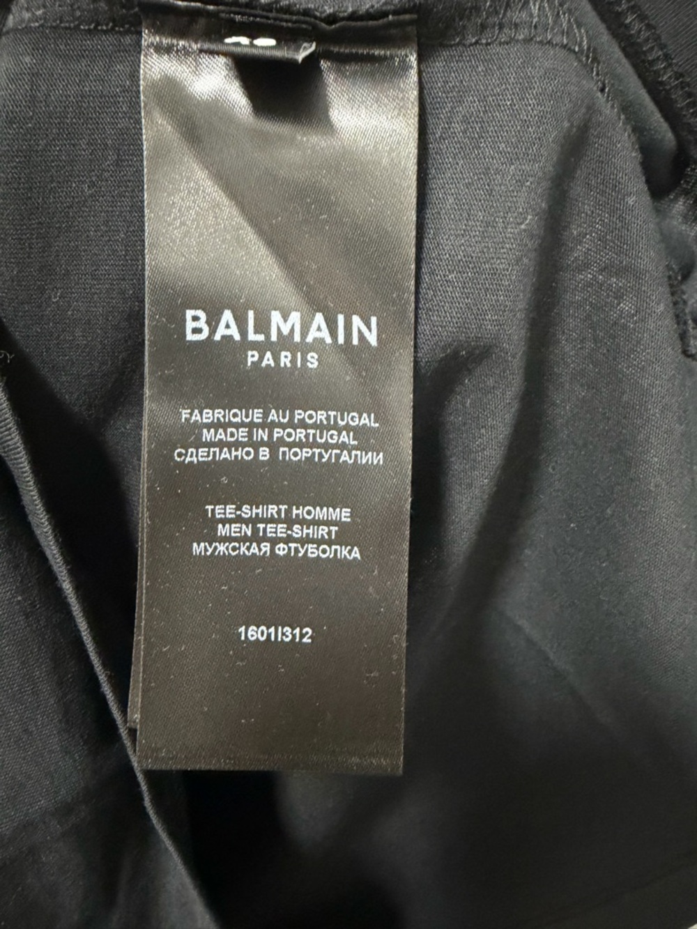 Balmain Black T-Shirt with Gold Logo - Picture 5 of 6